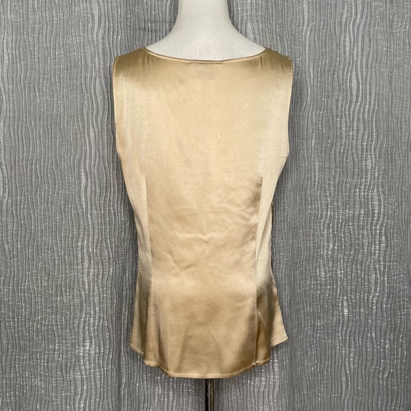 St. John silk ruffle front sleeveless top - Picture 2 of 7